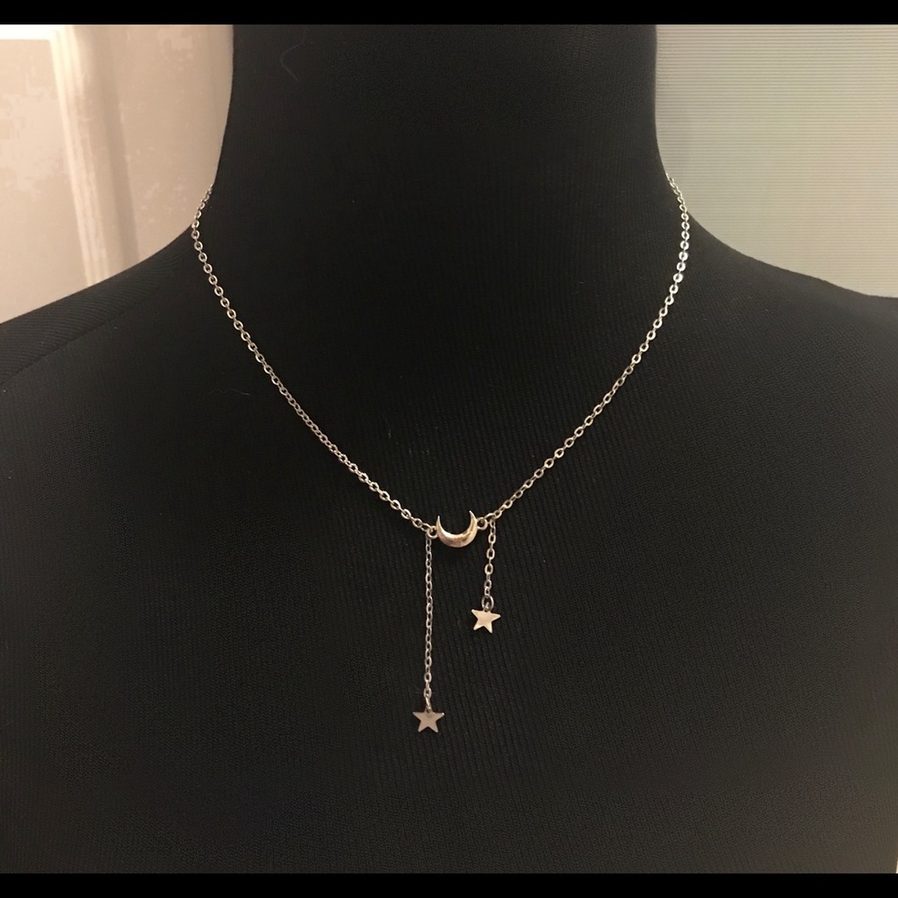 LAST! NWT moon star dainty necklace choker layered - Picture 2 of 6
